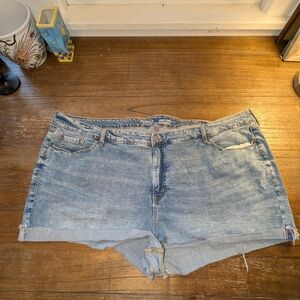Torrid Blue Jean Shorts Relaxed Fit Mid-Thigh